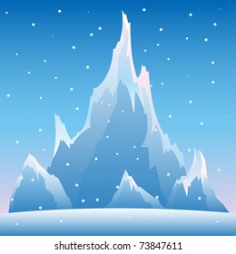 Snow mountain vector illustration