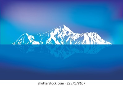 snow mountain vector illustration, landscape background