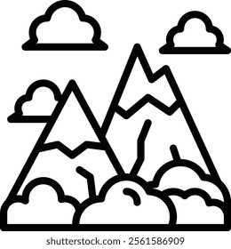 Snow Mountain Vector Image Illustration Icon