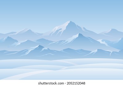 Snow Mountain Winter Landscape Background, Natural Scenery and Environment View