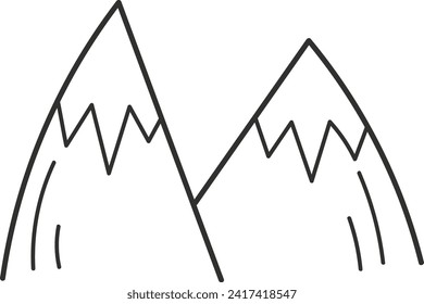 Ilustración del vector Doodle de las montañas de la nieve