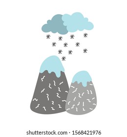 snow mountains with snow icon vector illustration design