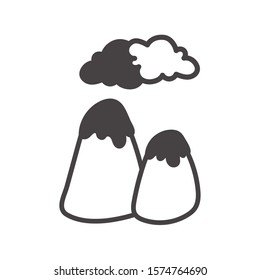 snow mountains with snow icon vector illustration design