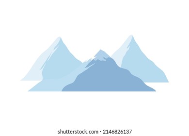 snow mountains landscape icon isolated