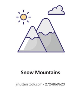 Icono del Vector de las montañas de nieve que puede modificar o editar fácilmente