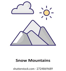 Snow Mountains Vektor-Symbol, das leicht ändern oder bearbeiten kann

