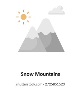 Icono del Vector de las montañas de nieve que puede modificar o editar fácilmente

