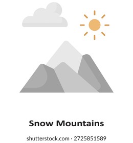Snow Mountains Vektor-Symbol, das leicht ändern oder bearbeiten kann

