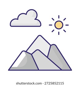 Snow Mountains Vektor-Symbol, das leicht ändern oder bearbeiten kann

