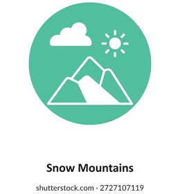 Icono del Vector de las montañas de nieve que puede modificar o editar fácilmente

