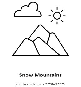 Icono del Vector de las montañas de nieve que puede modificar o editar fácilmente

