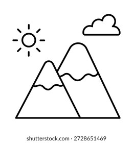 Icono del Vector de las montañas de nieve que puede modificar o editar fácilmente

