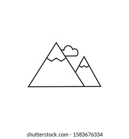 snow mountains vector line icon. winter. outline illustration. EPS 10