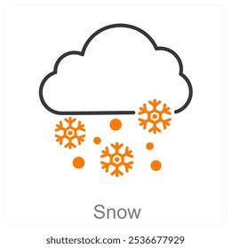 Concepto de icono de nieve y naturaleza