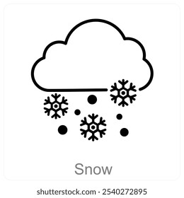 Conceito de ícone de neve e natureza
