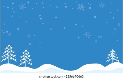 Snow and nature winter illustration background material