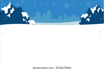 Snow and nature winter illustration background material