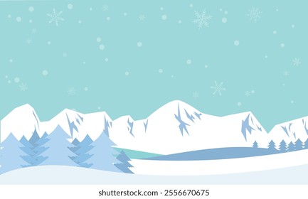 Snow and nature winter illustration background material