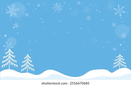 Snow and nature winter illustration background material