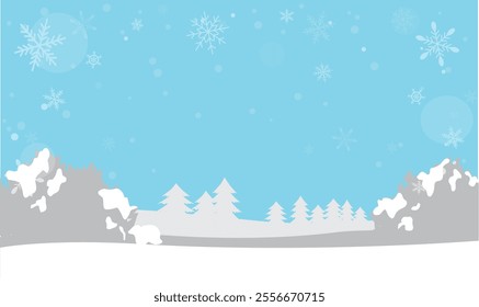 Snow and nature winter illustration background material