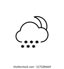 Schneeschonnacht-bearbeitbares Kontursymbol, Wettersymbol