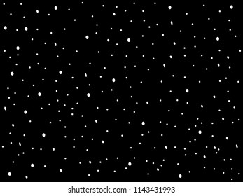 Snow on a black background. Isolated