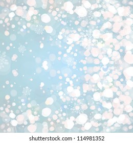 Snow on blue background.