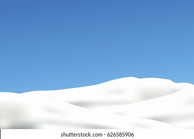 snow on blue sky