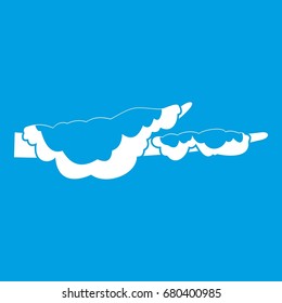 Snow on a branch icon white isolated on blue background vector illustration