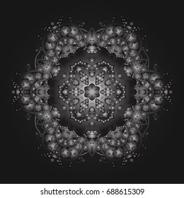 Snow on colored background. Snowflake simple. Symbol of winter, Merry Christmas holiday, Happy New Year celebration Vector illustration. Abstract wallpaper, wrapping decoration.