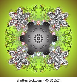 Snow on colored background. Symbol of winter, Merry Christmas holiday, Happy New Year celebration Vector illustration. Abstract wallpaper, wrapping decoration. Snowflake simple.