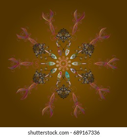 Snow on colorful background. Abstract wallpaper, wrapping decoration. Snowflake simple. Symbol of winter, Merry Christmas holiday, Happy New Year celebration Vector illustration.