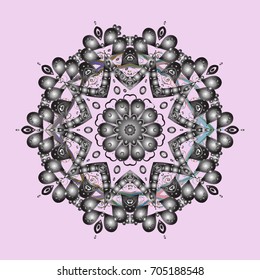 Snow on colorful background. Snowflake simple. Symbol of winter, Merry Christmas holiday, Happy New Year celebration Vector illustration. Abstract wallpaper, wrapping decoration.