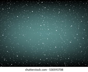 Lot of snow on dark background. Many big and small snowflake. Christmas and New Year backdrop