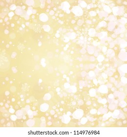 Snow on golden background
