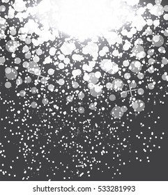Snow on gray background: Abstract Christmas and New Year. Vector Illustration. EPS10