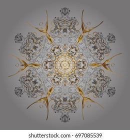 Snow on gray background. Abstract wallpaper, wrapping decoration. Snowflake simple. Symbol of winter, Merry Christmas holiday, Happy New Year celebration Vector illustration.