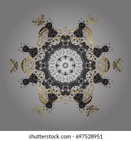 Snow on gray background. Abstract wallpaper, wrapping decoration. Snowflake simple. Symbol of winter, Merry Christmas holiday, Happy New Year celebration Vector illustration.