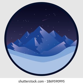 snow on the ice mountains winter landscape vector