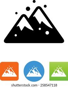 Snow on mountains icon