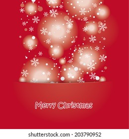 Snow on the red background. Eps 10 vector file.