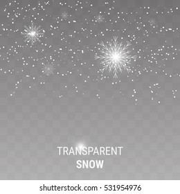 Snow on a transparent background