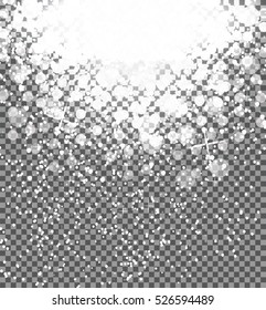 Snow on transparent background: Abstract Christmas and New Year. Vector Illustration EPS10