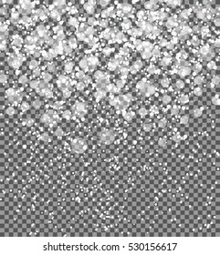 Snow on transparent background: Abstract Christmas and New Year. Vector Illustration EPS10