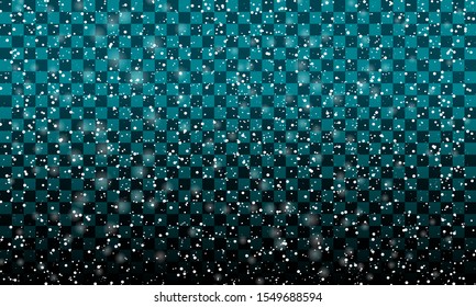 Snow on transparent background. Vector illustration with snowflakes. Winter sky. Christmas background. Falling snow.