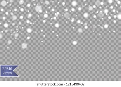 Snow on a transparent background. White gradient decorative element. vector illustration. winter and snow.