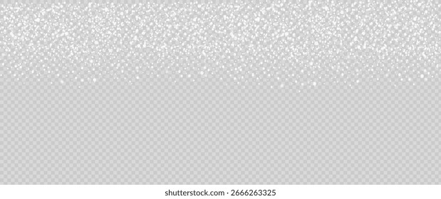 Neve em fundo transparente. Efeito de queda de neve de inverno de queda de flocos de neve branca e brilhando, nevasca de Ano Novo ou cenário realista de nevasca. Feriados de Natal ou Natal