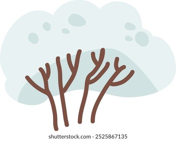 Snow On Tree Vector Illustration