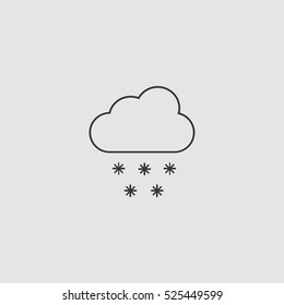 snow outline icon vector, can be used for web and mobile design