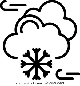 Snow Outline Style Icon Design
